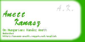 anett kanasz business card
